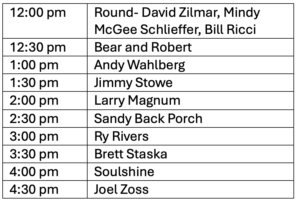 South Florida folk and Acoustic Music Festival 2026 Saturday Will McLean