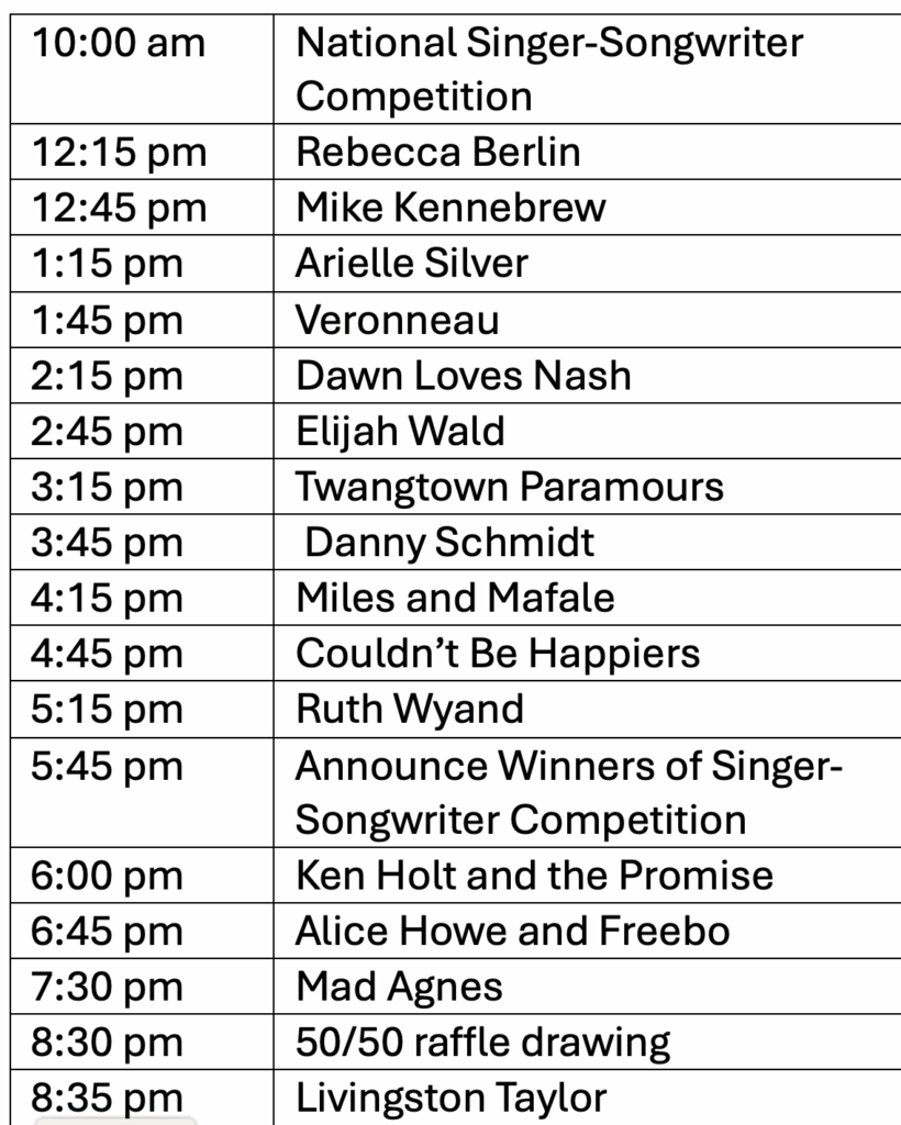 South florida folk and acoustic Music festival 2026 Gator Stage Saturday