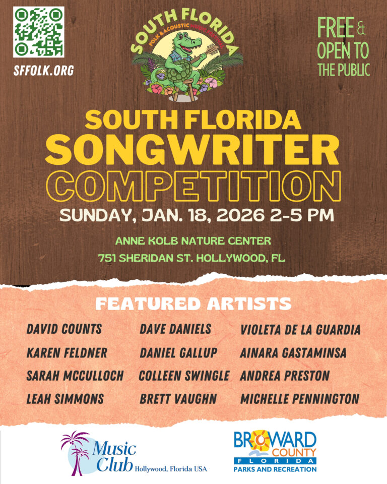 South Florida Folk and Acoustic Music Club local songwriter