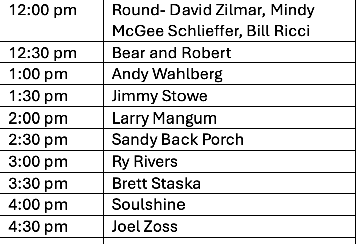 South Florida Folk and Acoustic Music Festival Saturday McLean Stage