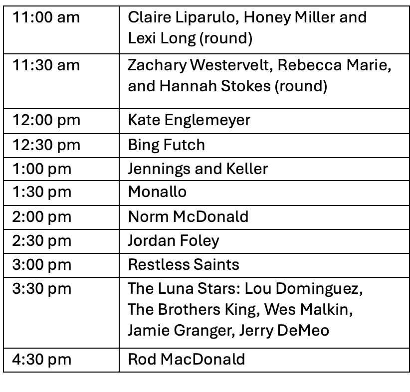 Sooth Florida folk and Acoustic Music Festival Sunday McLean Stage